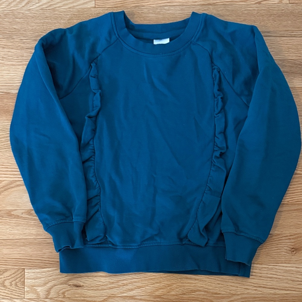 Hanna Andersson Blue Kids Sweatshirt with Ruffles